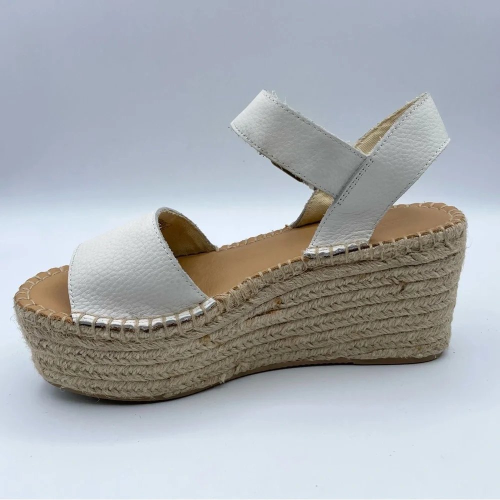 Soludos White Espadrille Wedge Sandals